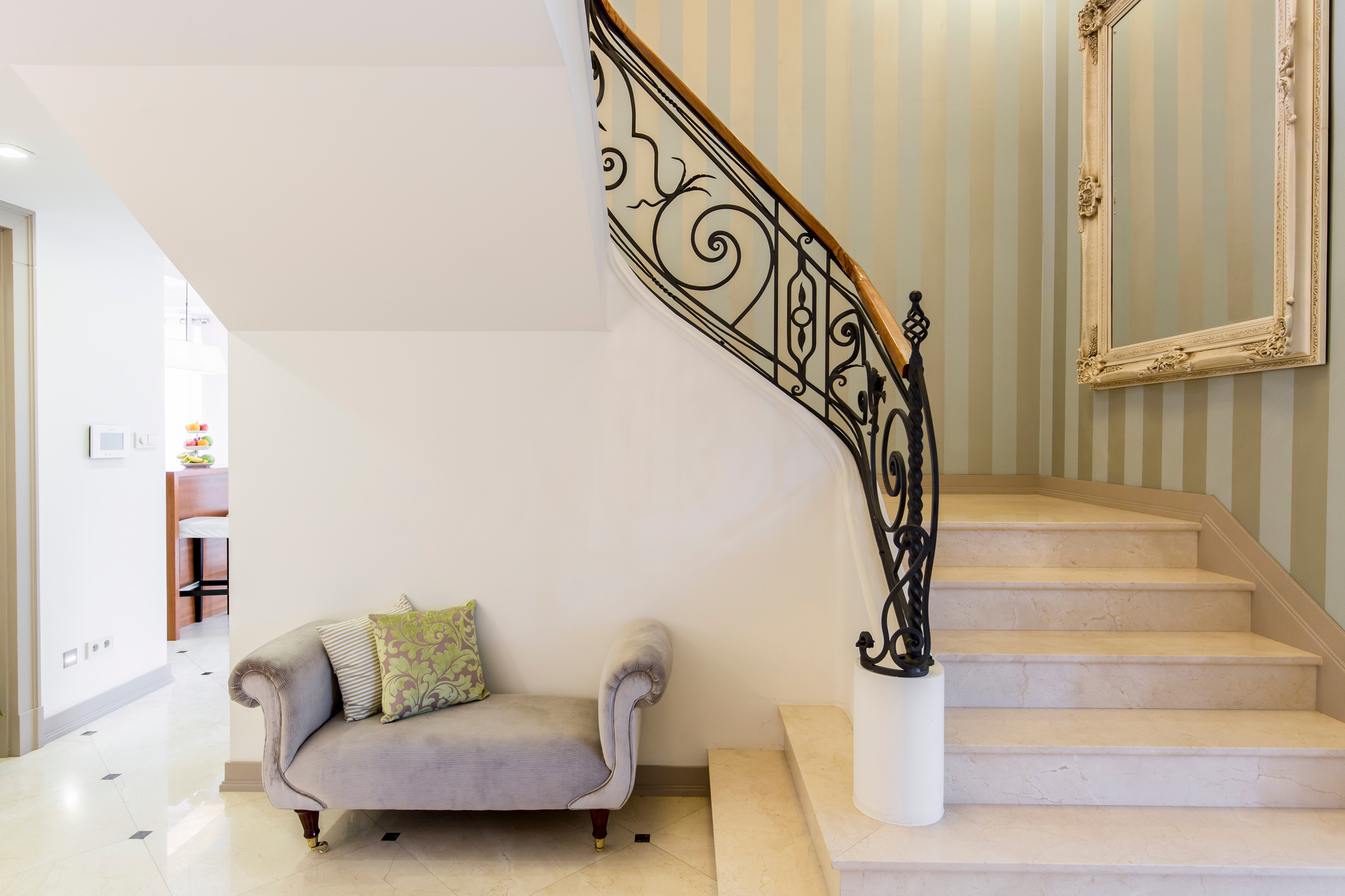 Elegant staircase with decorative railing